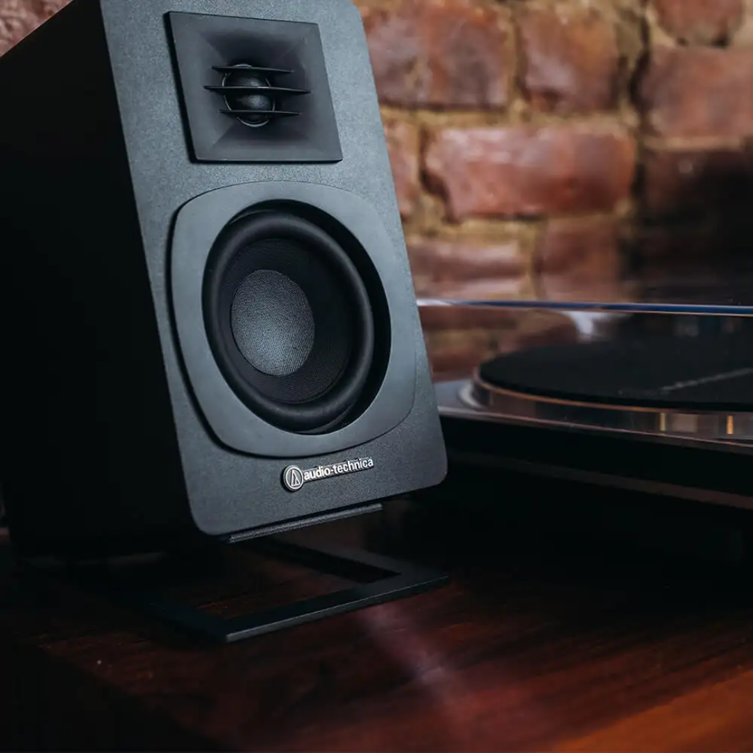 AT-SP3X Powered Bookshelf Speakers (With Optional LP60xBT)