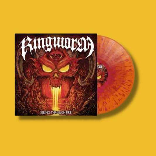 Seeing Through Fire (Red in Orange with Red and Magenta Splatter Vinyl)