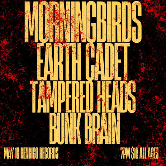 Morningbirds, Earth Cadet, Tampered Heads and Bunk Brain MAY 10