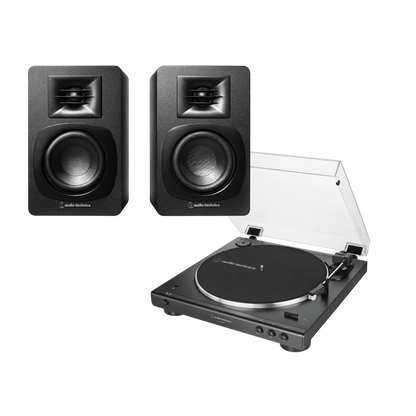 AT-SP3X Powered Bookshelf Speakers (With Optional LP60xBT)