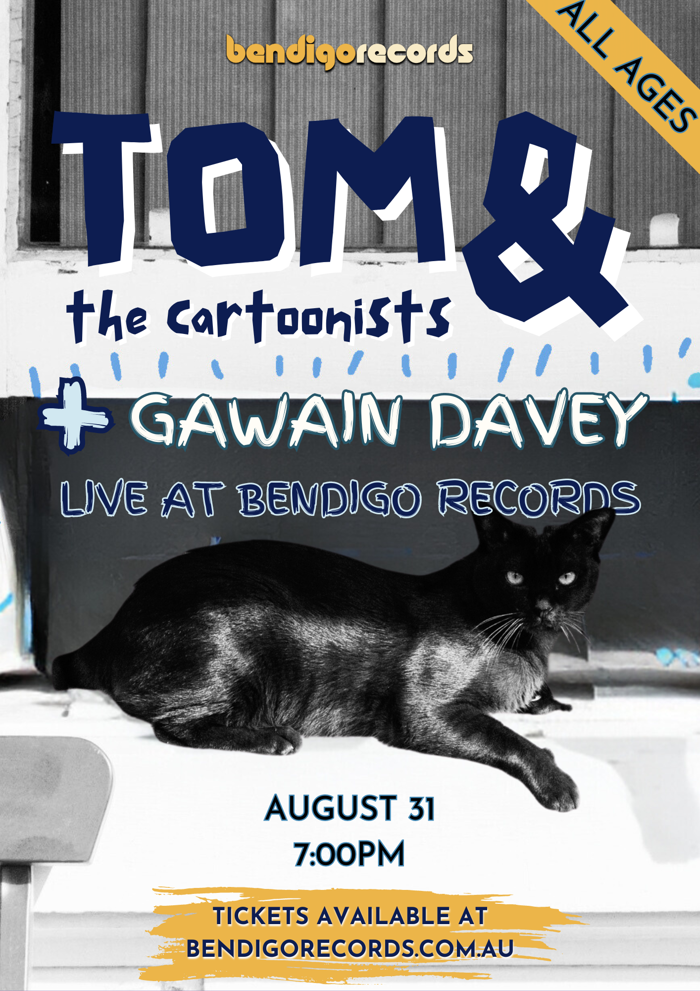 Tom and The Cartoonists Gig Poster